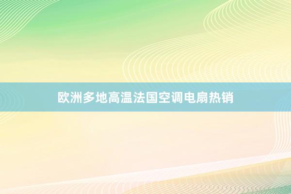欧洲多地高温　法国空调电扇热销