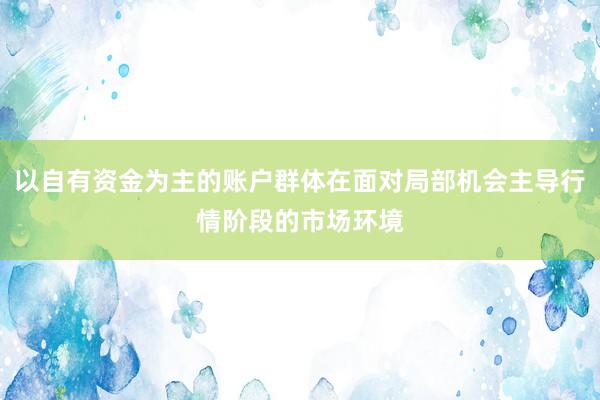 以自有资金为主的账户群体在面对局部机会主导行情阶段的市场环境