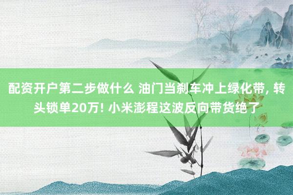 配资开户第二步做什么 油门当刹车冲上绿化带, 转头锁单20万! 小米澎程这波反向带货绝了