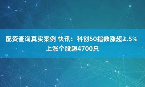 配资查询真实案例 快讯：科创50指数涨超2.5% 上涨个股超4700只